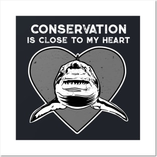 Great White Conservation Heart Posters and Art